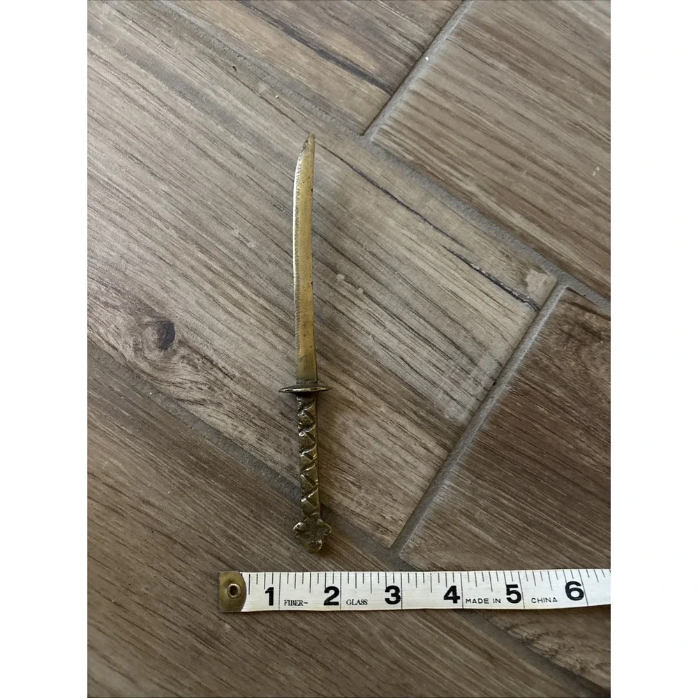 Vintage Brass Japanese Sword Letter Opener 7.5